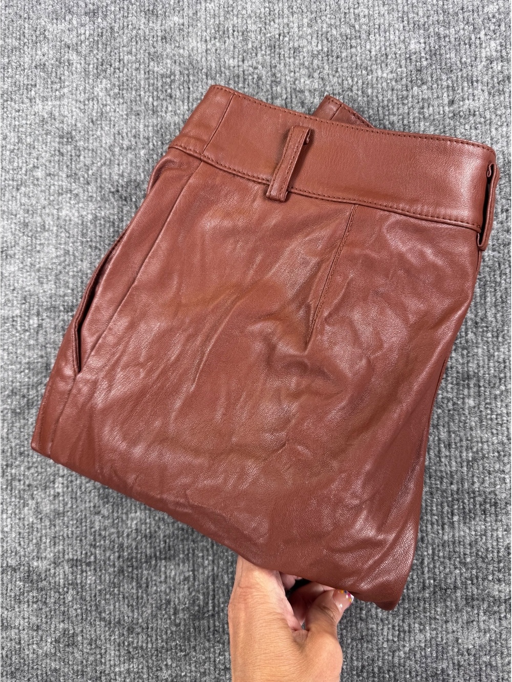 LOFT Petites Brown Faux Leather Pants Size 0P